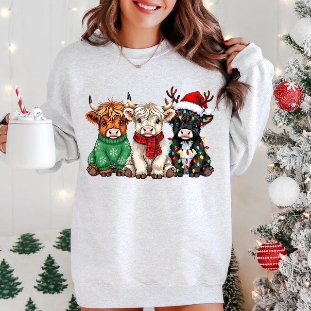 Hyland Cows Christmas Crewneck