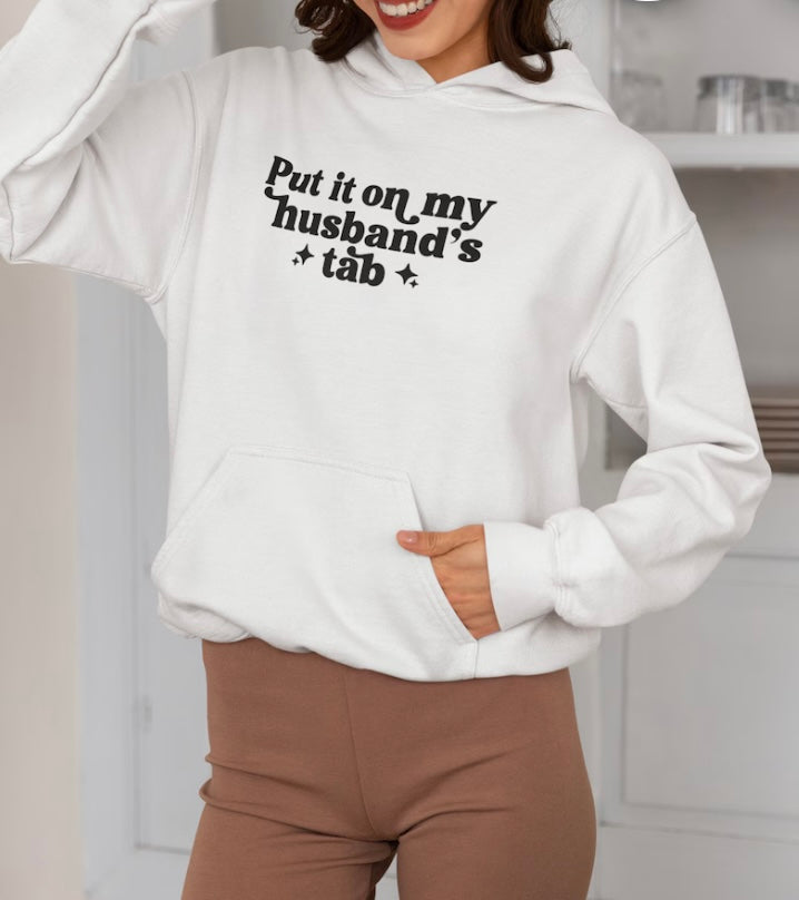 Put it on my husbands tab crew