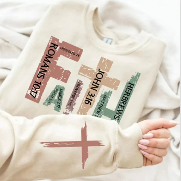 Faith Crew with sleeve detail