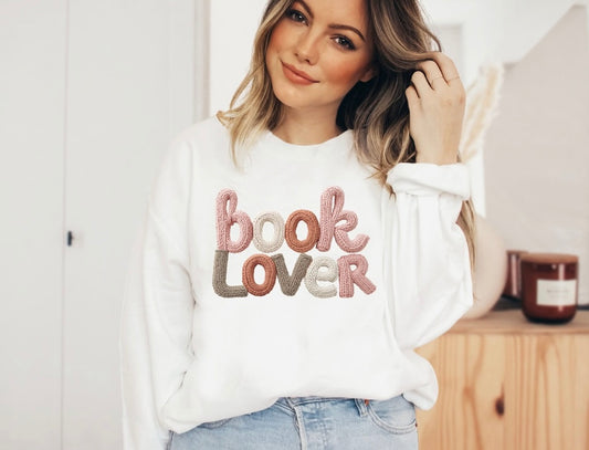 Faux Knit Book Lover Crewneck
