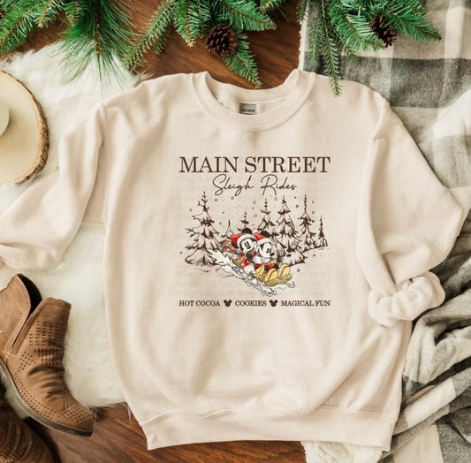 Main Street Sleigh Rides Crewneck