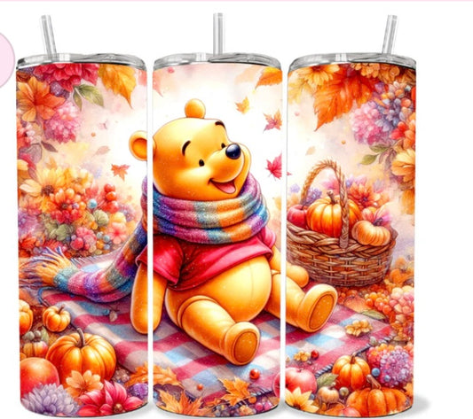 Pooh Fall skinny tumbler