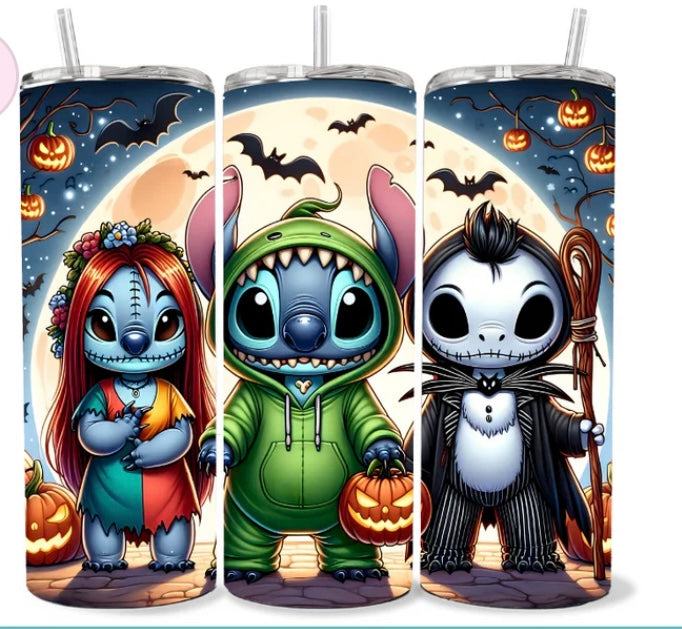 Blue Guy and friends tumbler