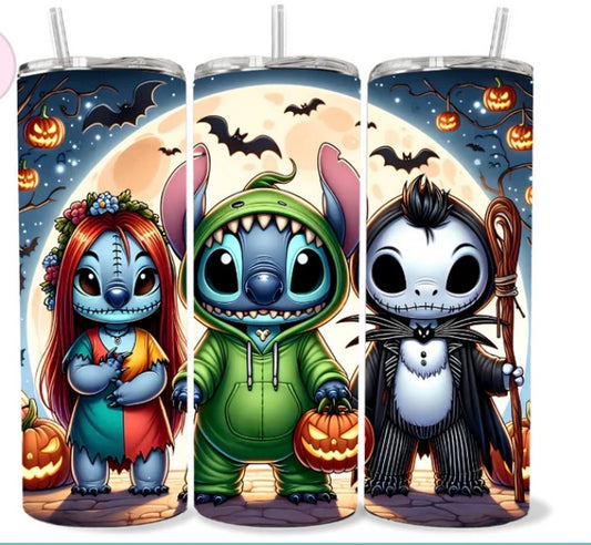 Blue Guy and friends tumbler