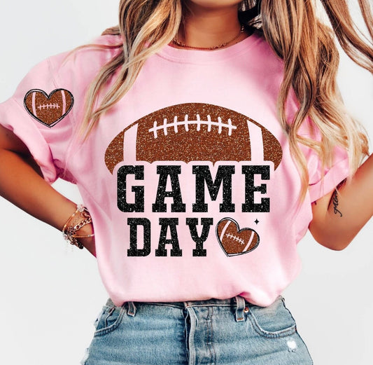 Game Day tee with Football sleeve