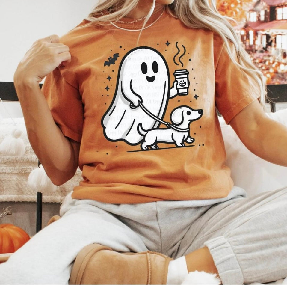 Ghost walking Weiner dog