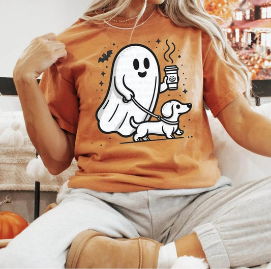 Ghost walking Weiner dog