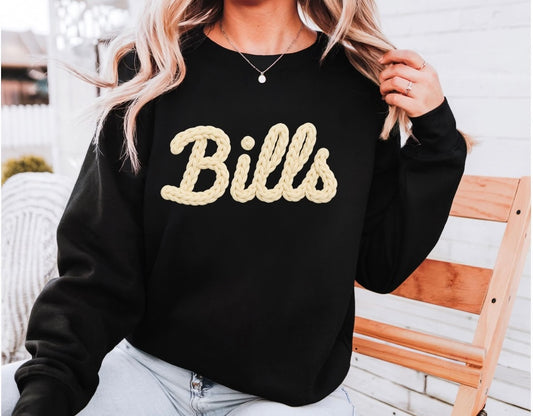 Faux Knit Bills Crewneck