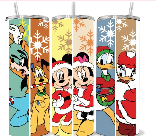 Mouse and Friends Christmas Skinny Tumbler