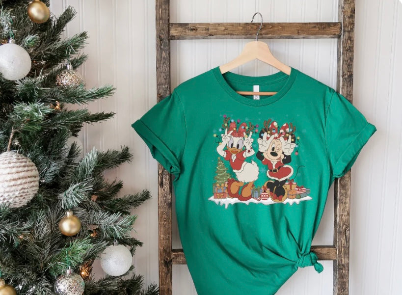 Girl Mouse and Friend Christmas Tee