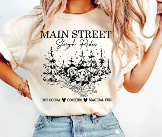 Main Street Sleigh Rides Tee