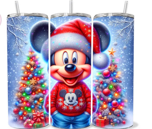 Christmas Sweater Mickey Skinny Tumbler