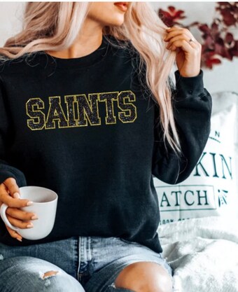 Saints (faux glitter) crewneck