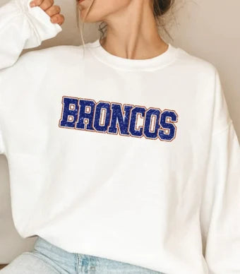 Broncos (faux glitter) crewneck