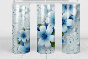 Blue Flower skinny tumbler