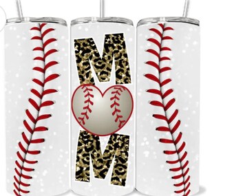 Mom baseball skinny tumbler