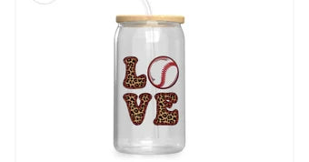 Cheetah Love Baseball Beer Glass