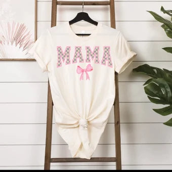 Checkered Mama tee